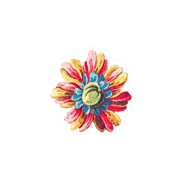 Вышитая брошь с ярким цветком